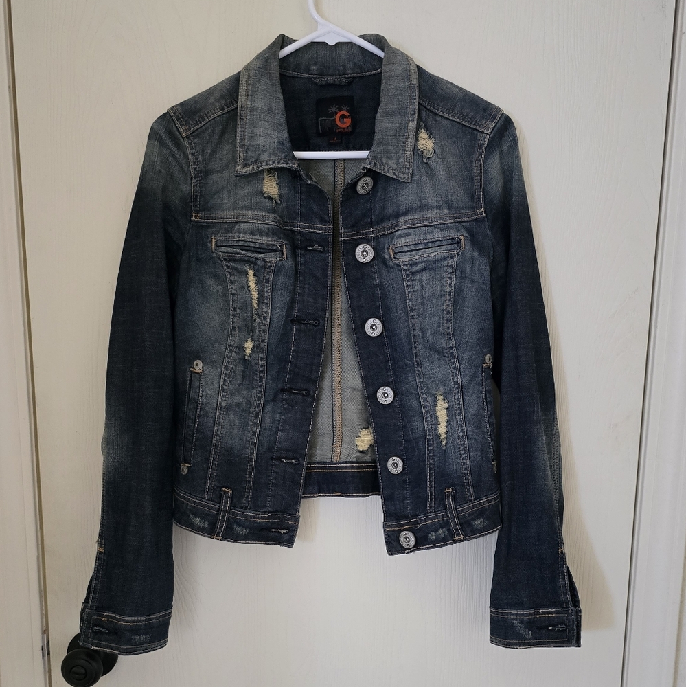 G by Guess Denim Blue Jean Jacket Womens